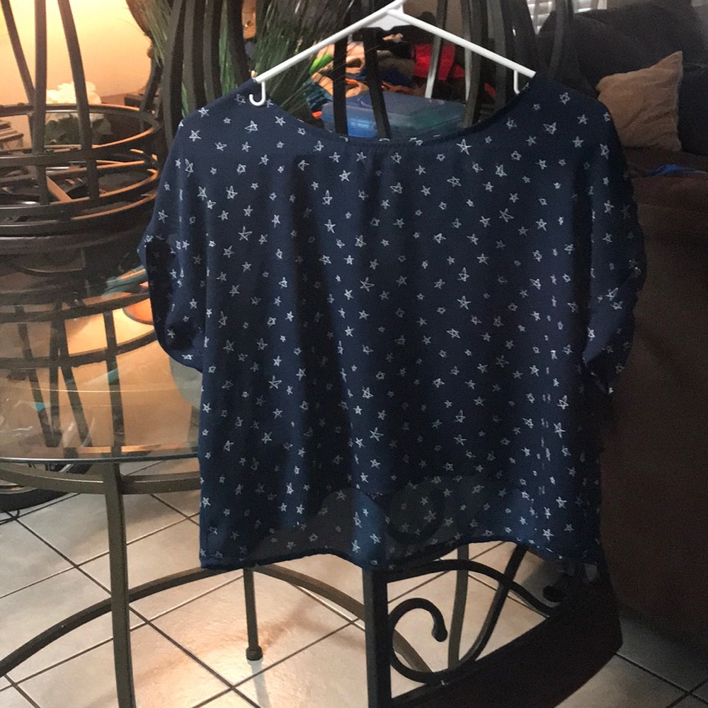 *FOREVER 21* Blue White Stars Blouse/Shirt